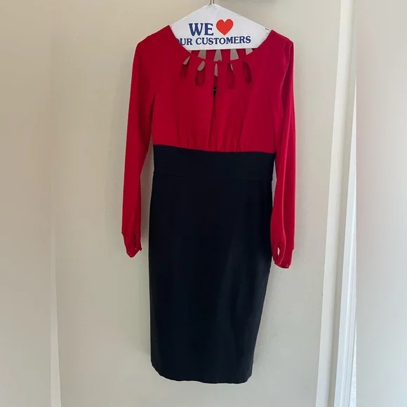 White House Black Market Red and White Dress Size 2 - Picture 2 of 9